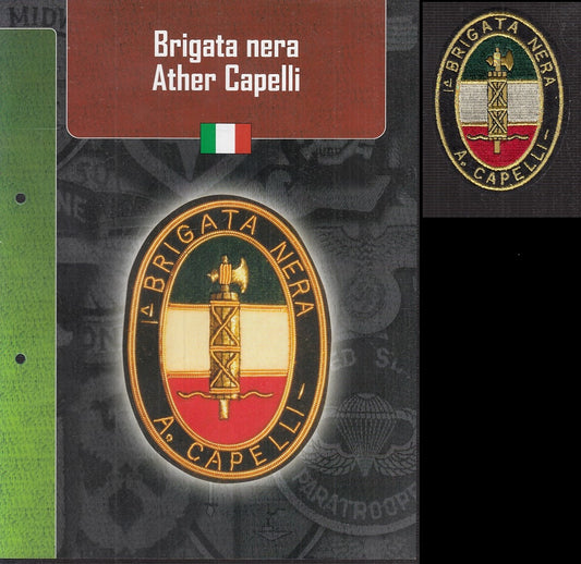 CM- DISTINTIVI MILITARI - GAGLIARDETTO WW2 - ITALIA - BRIGATA NERA ATHER CAPELLI