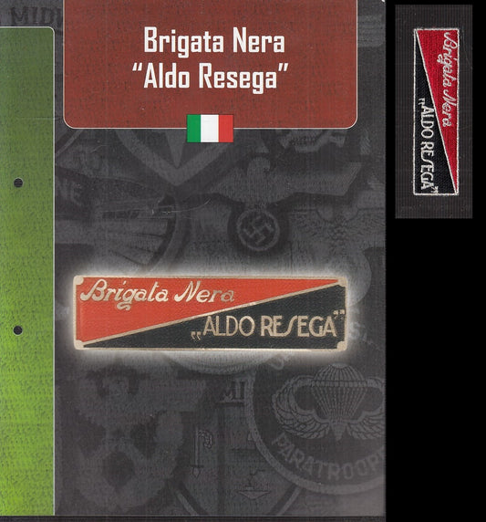 CM- DISTINTIVI MILITARI - GAGLIARDETTO WW2 - ITALIA - BRIGATA NERA ALDO RESEGA