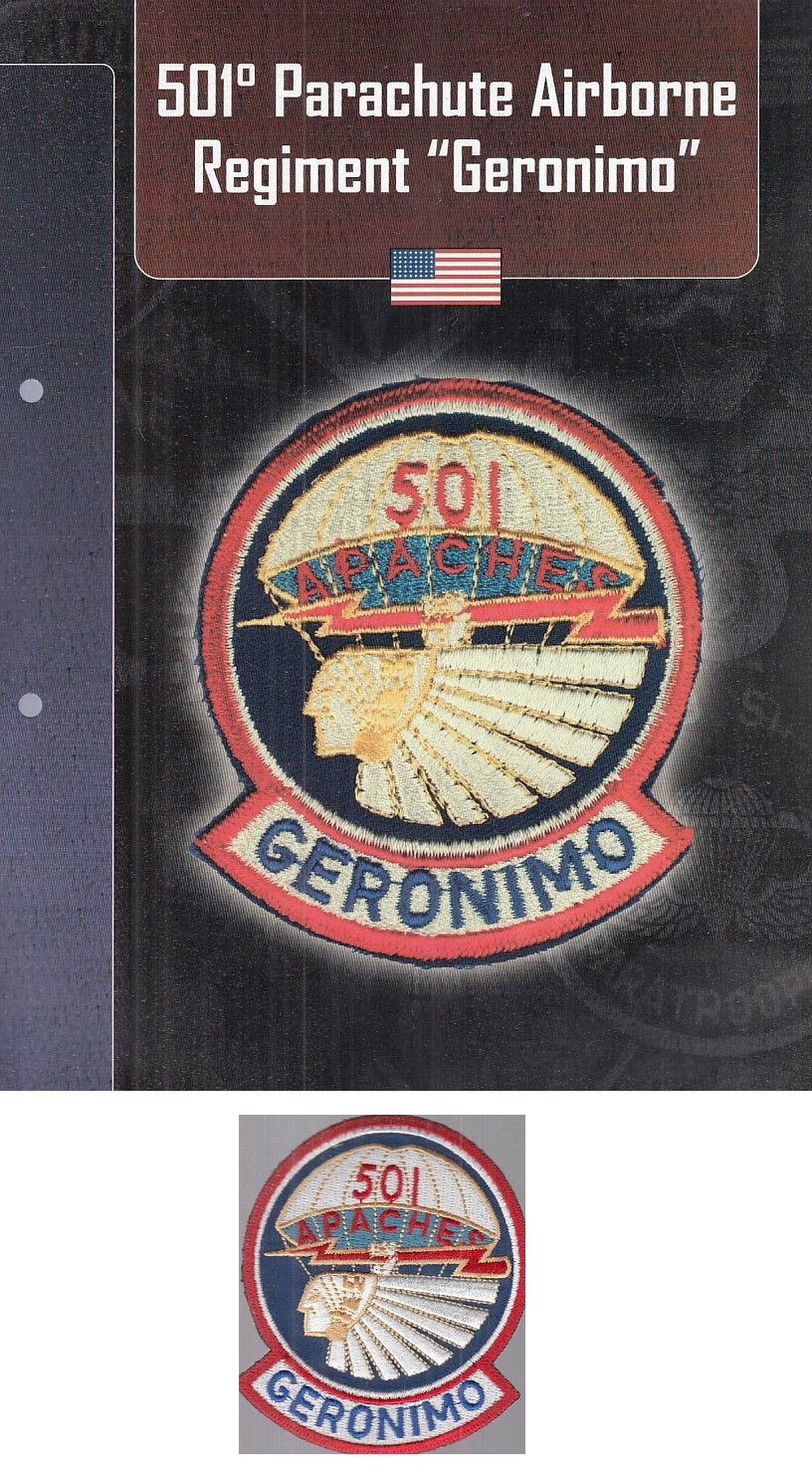 CM- DISTINTIVI MILITARI USA - GAGLIARDETTO WW2- 501° PARACHUTE AIRBORNE GERONIMO