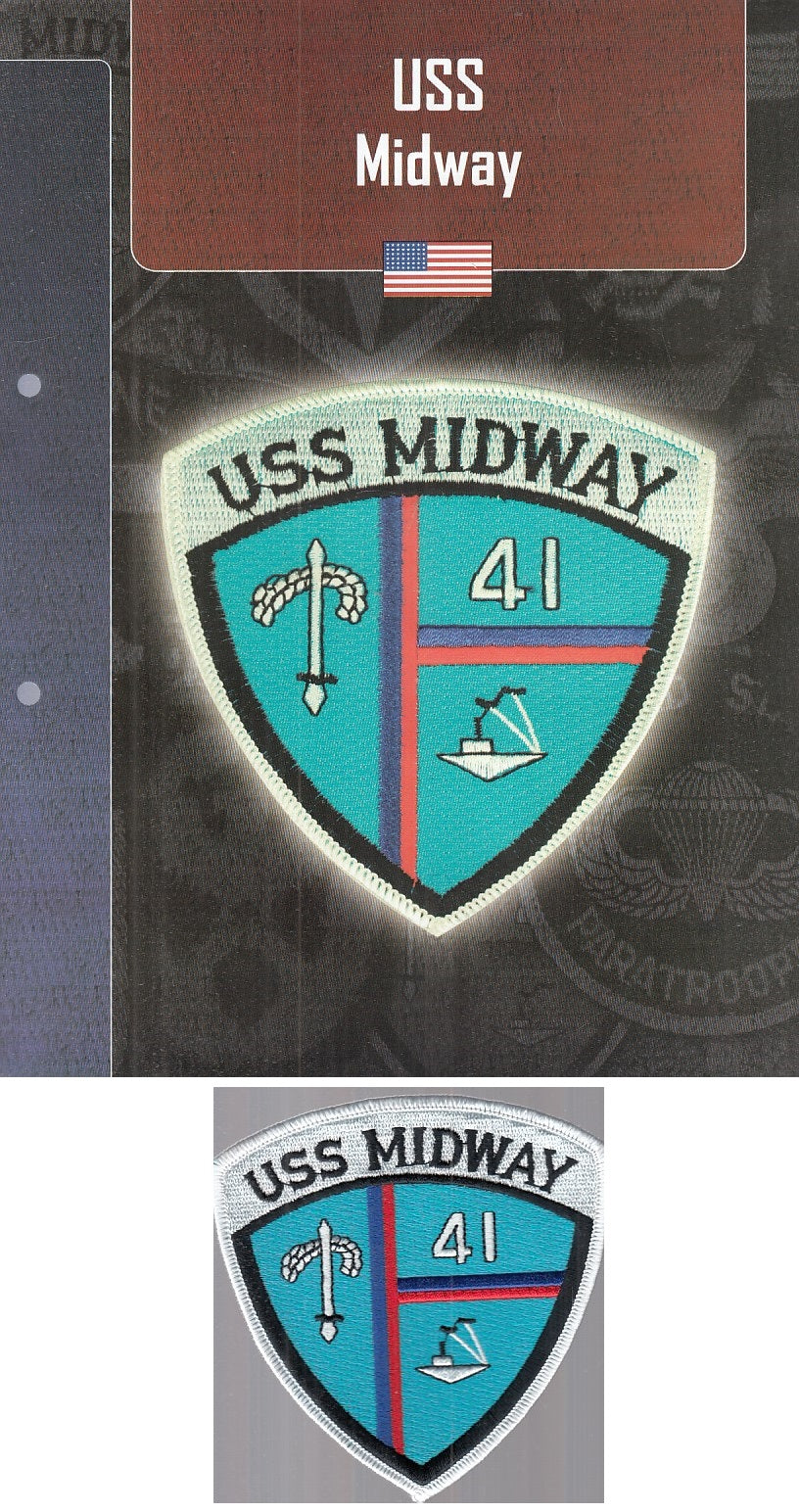 CM- DISTINTIVI MILITARI USA - GAGLIARDETTO WW2 - USS MIDWAY