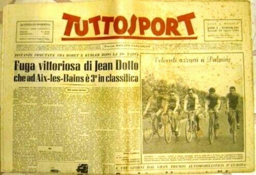 LC- QUOTIDIANO TUTTOSPORT 1954 TOUR DE FRANCE - LOTTO 18 NUMERI - DC920