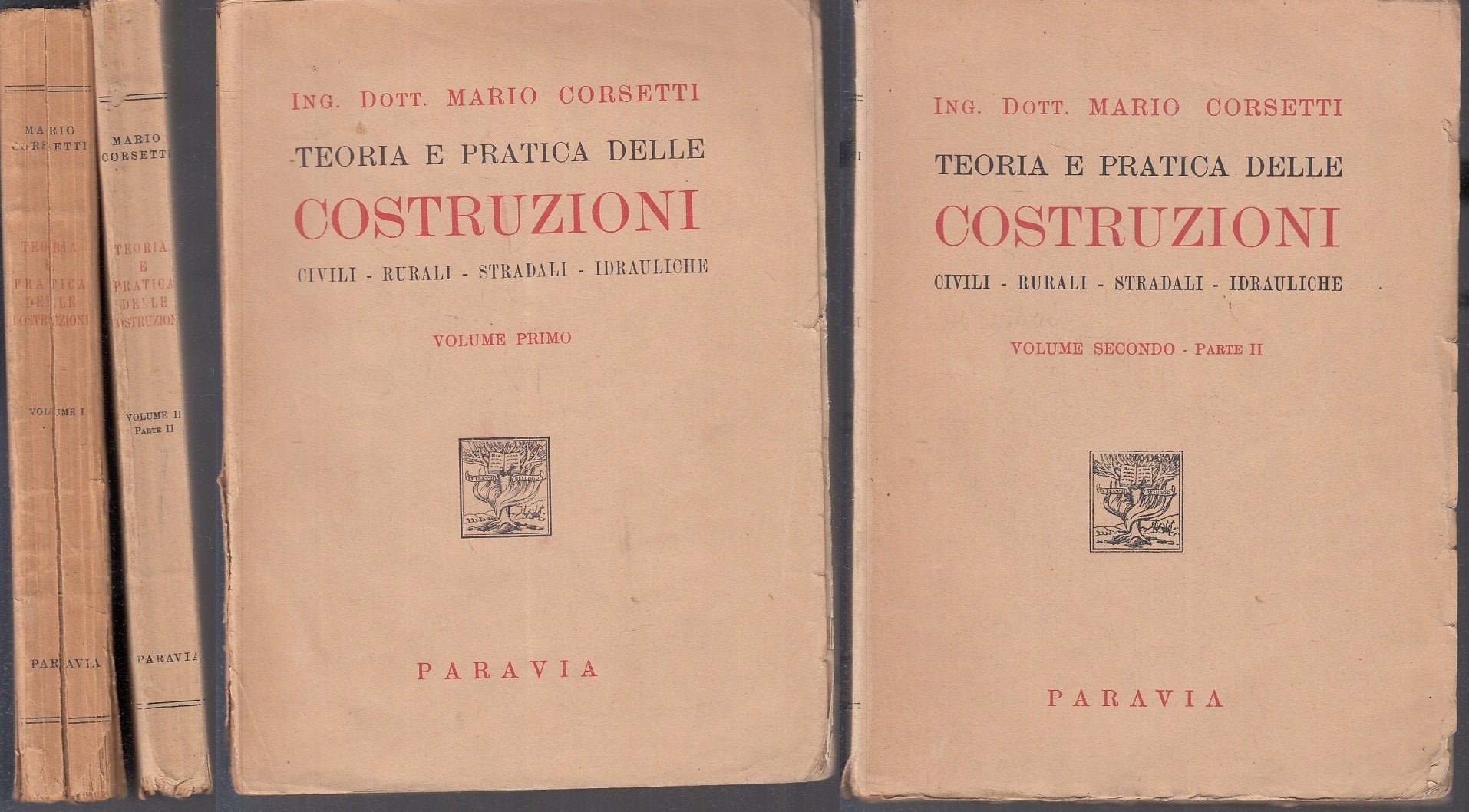 LZ- TEORIA E PRATICA COSTRUZIONI 2 VOLUMI - CORSETTI- PARAVIA--- 1944- B- YFS139