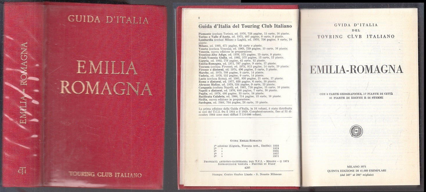 LV- GUIDA D'ITALIA EMILIA ROMAGNA -- TOURING CLUB ITALIANO --- 1971 - CS - ZFS19
