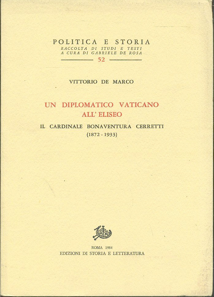 LS- UN DIPLOMATICO VATICANO ALL'ELISEO CERRETTI - DE MARCO --- 1984- B- ZTS443