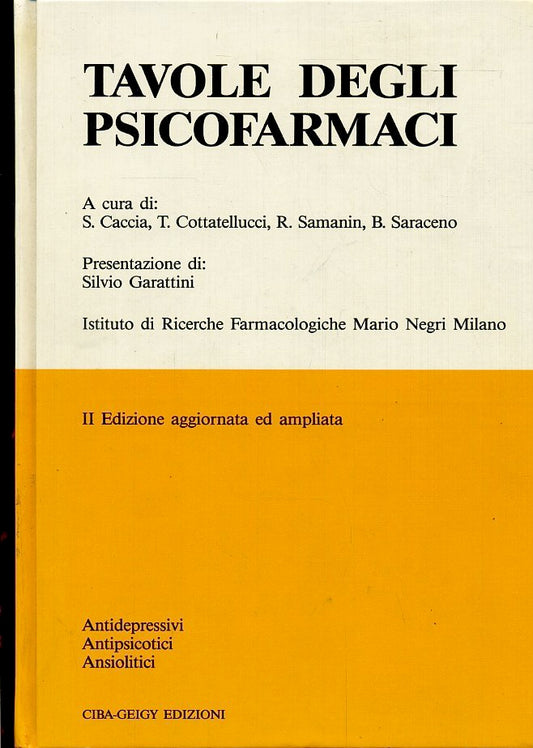 LQ- TAVOLE DEGLI PSICOFARMACI ANTIDEPRESSIVI -- CIBA GEIGY --- 1989 - C - ZFS544