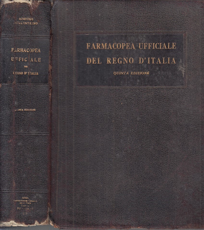 LQ- FARMACOPEA UFFICIALE DEL REGNO D'ITALIA ----- 1929 - C - YFS844