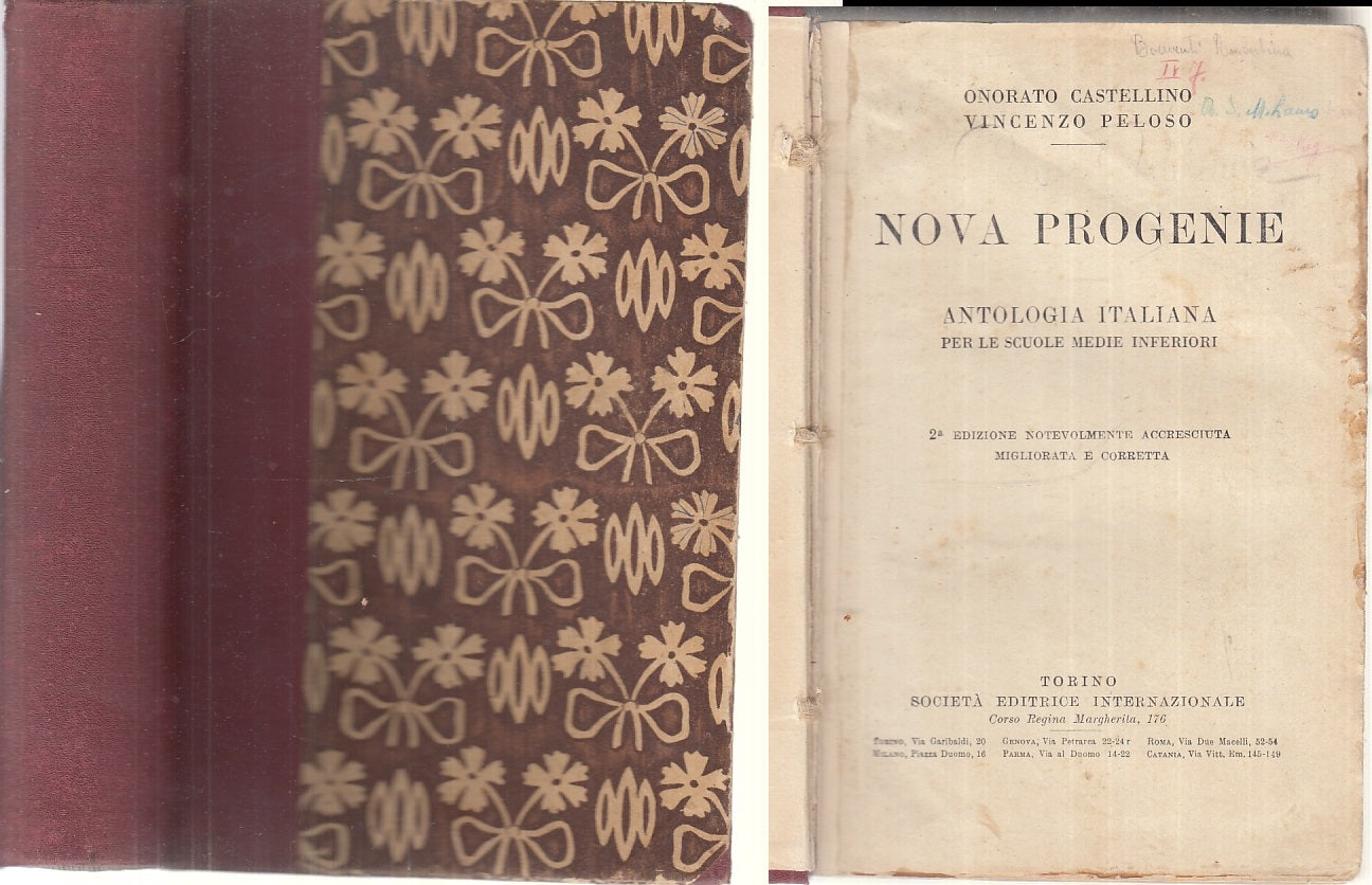 LN- NOVA PROGENIE ANTOLOGIA -CASTELLINO PELOSO - SEI --- 1933 - C - YFS174