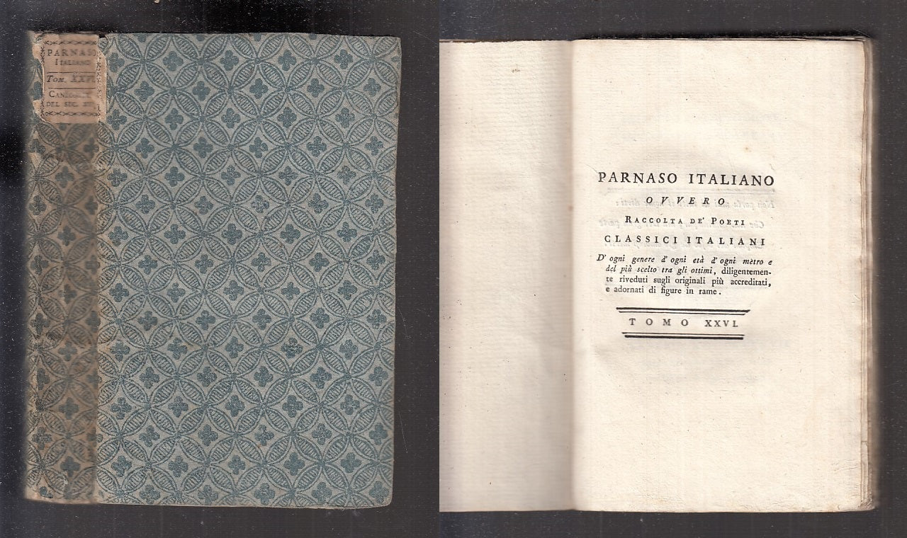 LN- PARNASO ITALIANO TOMO XXVI - ARIOSTO SANAZZARO - ZATTA --- 1787 - B - XFS106
