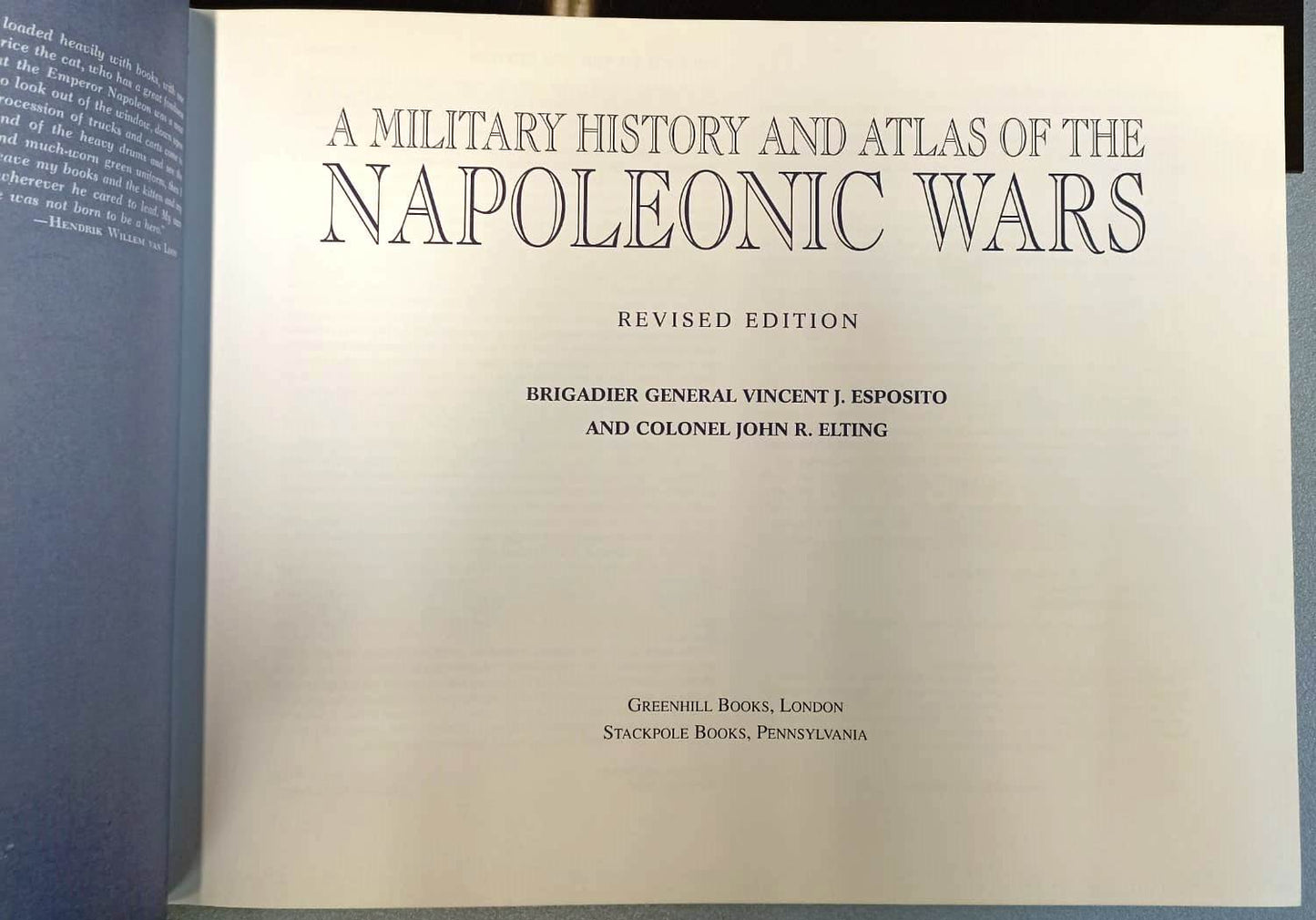 LM- A MILITARY HISTORY AND ATLAS OF THE NAPOLEONIC WARS - 1999 - CS - YFS850