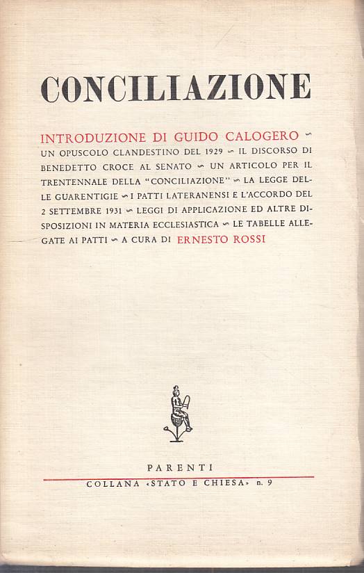 LS- LA "CONCILIAZIONE" - ROSSI - PARENTI - STATO E CHIESA -- 1959 - B - YTS411