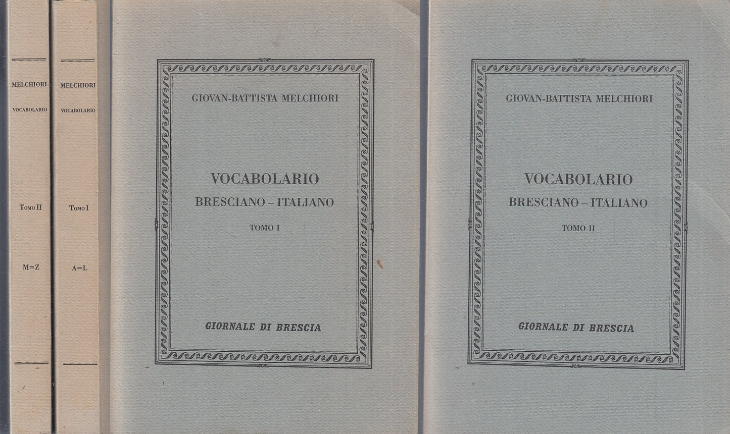 LZ- VOCABOLARIO BRESCIANO ITALIANO 2 VOLUMI- MELCHIORI- BRESCIA--- 1985- B-ZFS14