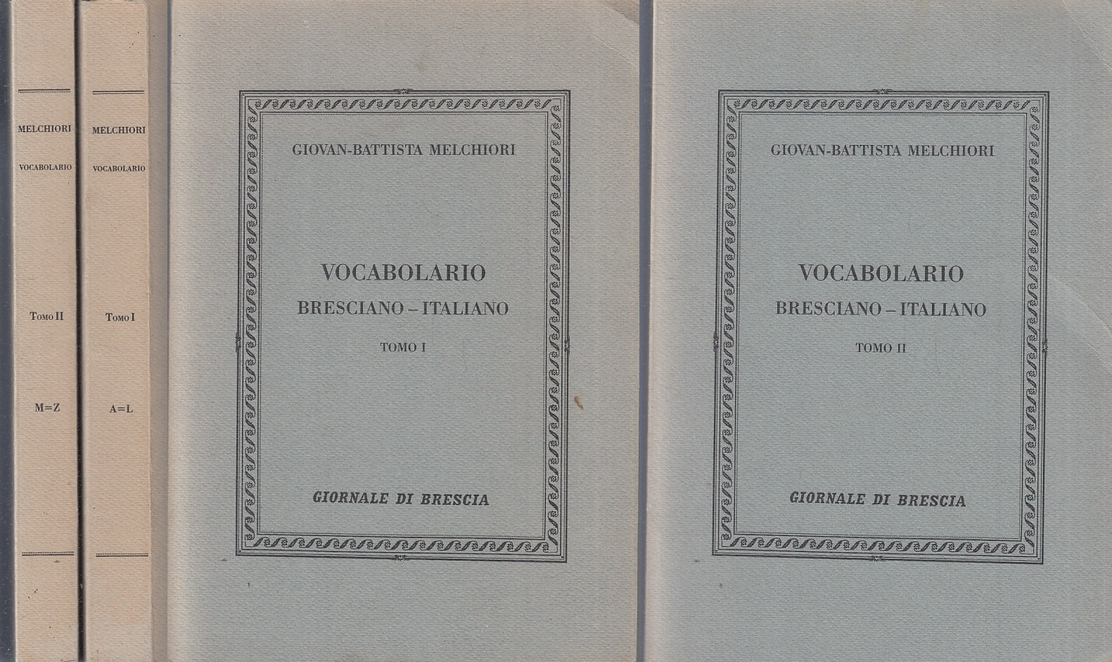 LZ- VOCABOLARIO BRESCIANO ITALIANO 2 VOLUMI- MELCHIORI- BRESCIA--- 1985- B-ZFS14