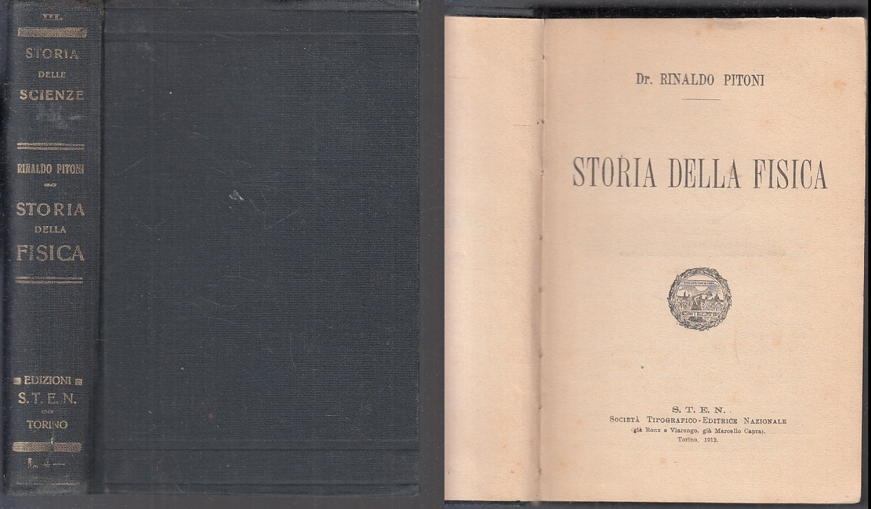 LZ- STORIA DELLA FISICA - RINALDO PITONI - STEN --- 1913 - C - ZFS288