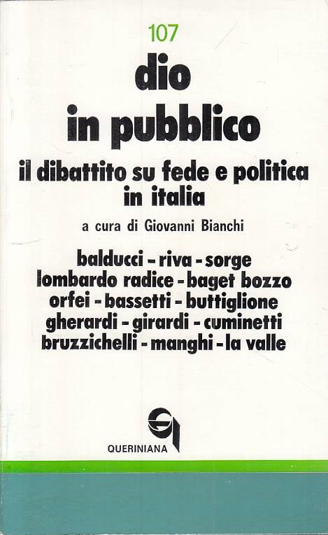 LS- DIO IN PUBBLICO DIBATTITO FEDE E POLITICA -- QUERINIANA--- 1978 - B - YTS170