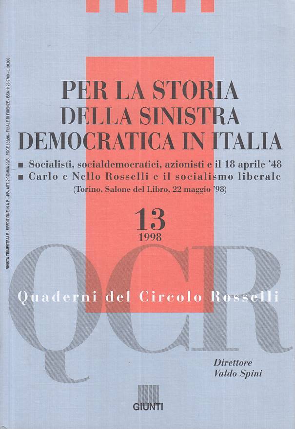 LS- PER STORIA SINISTRA DEMOCRATICA IN ITALIA -- GIUNTI --- 1998 - B - ZTS646