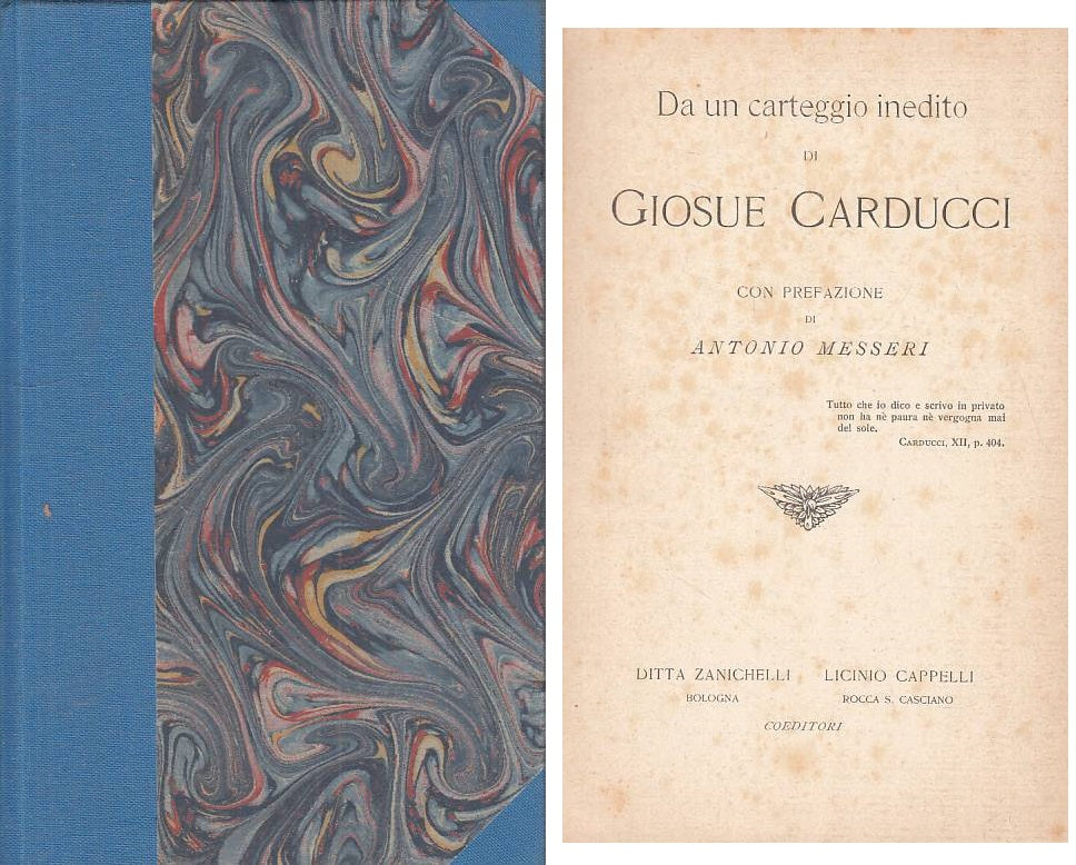 LS- CARTEGGIO INEDITO GIOSUE CARDUCCI-- ZANICHELLI CAPPELLI--- 1907 - C - YFS201