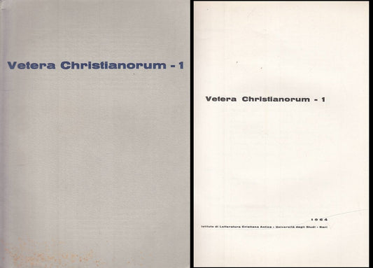 LS- VETERA CHRISTIANORUM 1 -- DEDALO BARI --- 1964 - B - ZTS276