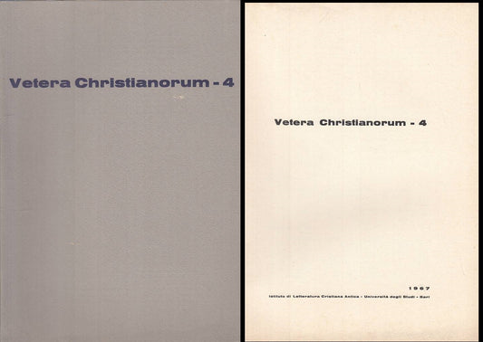 LS- VETERA CHRISTIANORUM 4 -- DEDALO BARI --- 1967 - B - ZTS276