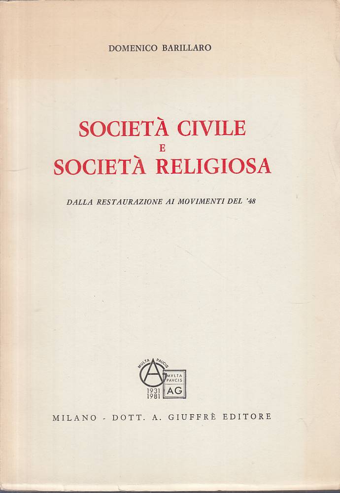 LS- SOCIETA' CIVILE SOCIETA' RELIGIOSA- BARILLARO- GIUFFRE'--- 1981 - B - ZTS623