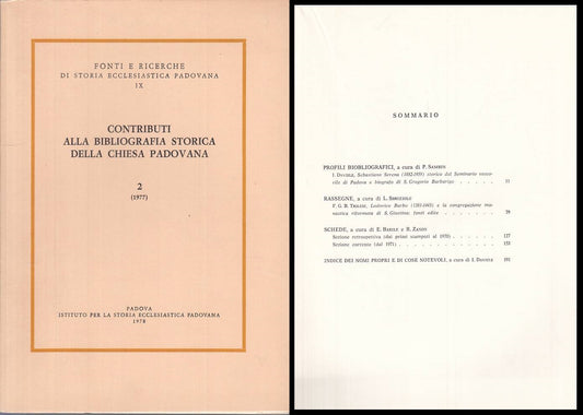 LS- BIBLIOGRAFIA STORICA CHIESA PADOVANA N.2 -- PADOVA --- 1978 - B - ZTS261