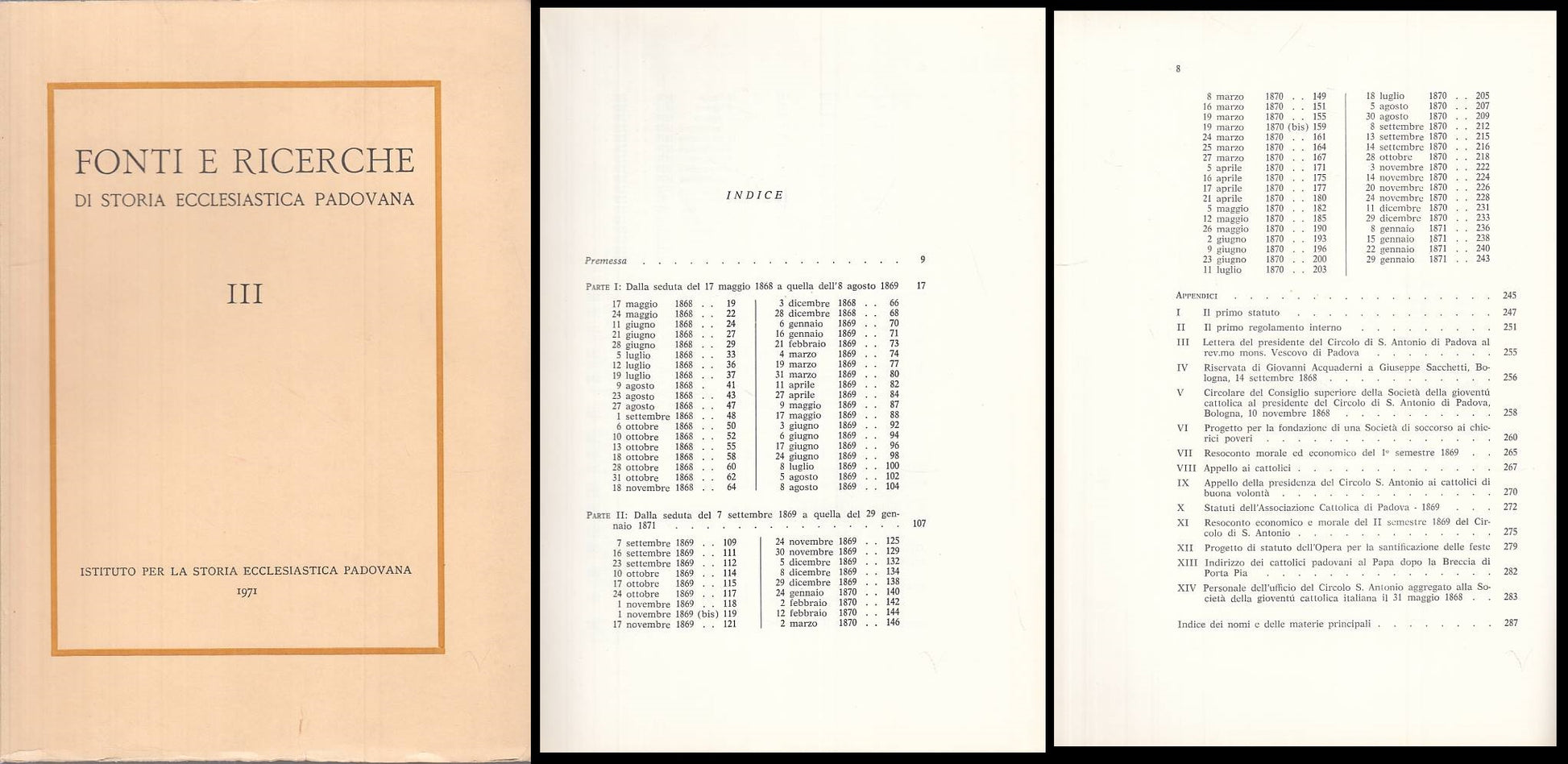 LS- FONTI RICERCHE STORIA ECCLESIASTICA PADOVANA III-- PADOVA--- 1971- B- ZTS261