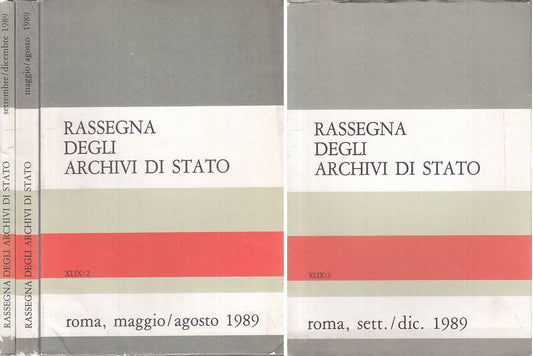 LS- RASSEGNA DEGLI ARCHIVI DI STATO 2 VOLL. N.2, 3 -- ROMA --- 1989 - B - ZTS454