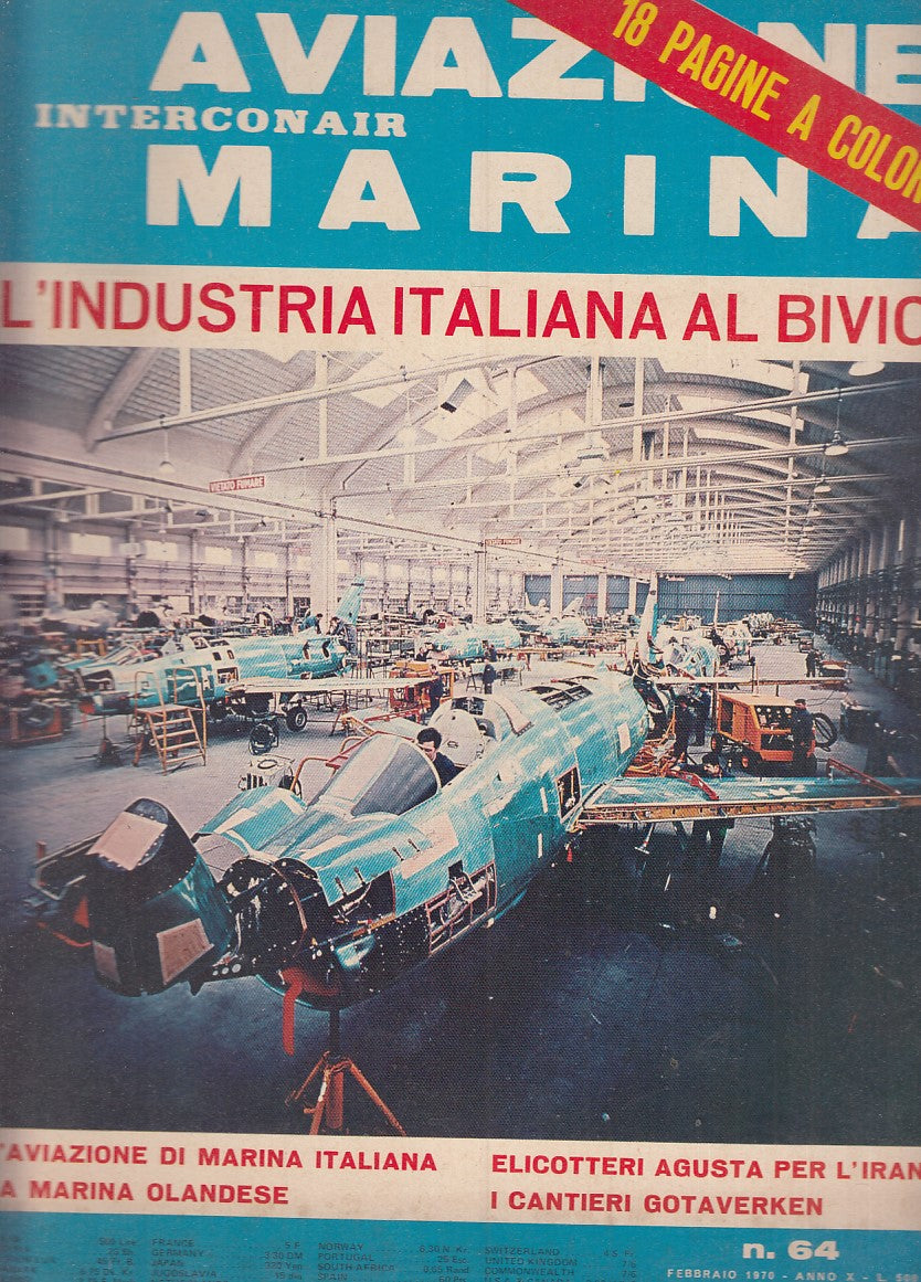 LM- RIVISTA AVIAZIONE MARINA INTERCONAIR N.64 - 1970 - S - YFS