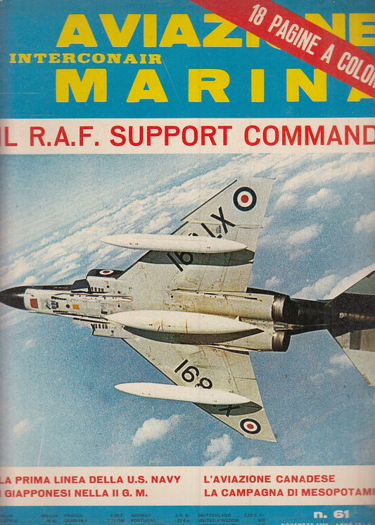 LM- RIVISTA AVIAZIONE MARINA INTERCONAIR N.61 R.A.F. SUPPORT - 1969 - S - YFS