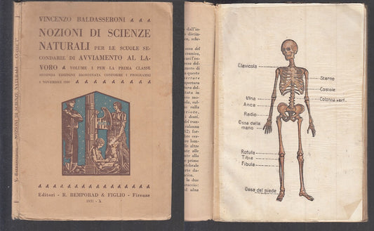 LZ- NOZIONI DI SCIENZE NATURALI- VINCENZO BALDASSERONI- BEMPORAD- 1931- B- XFS32