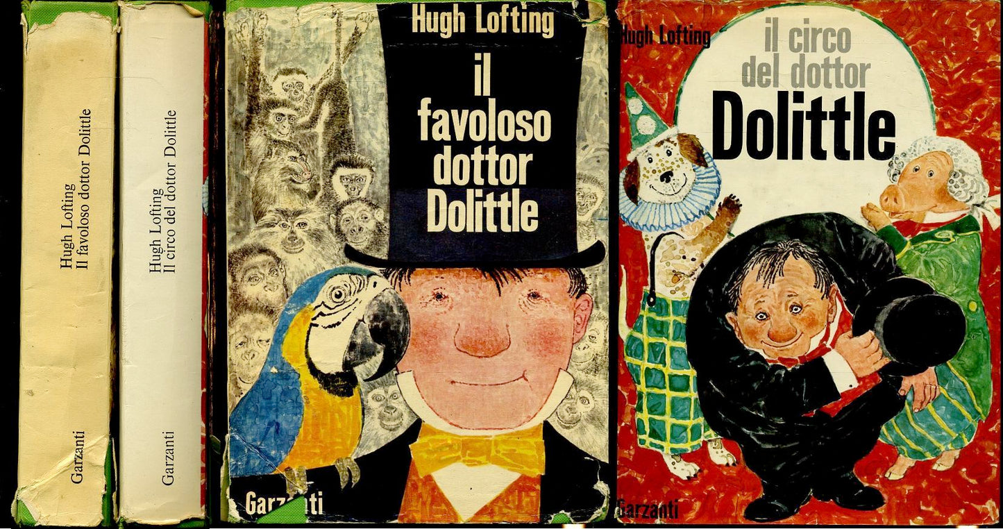 LB- FAVOLOSO DOTTOR DOLITTLE IL CIRCO 2 VOLUMI- LOFTING- GARZANTI- 1967- CS- RGZ