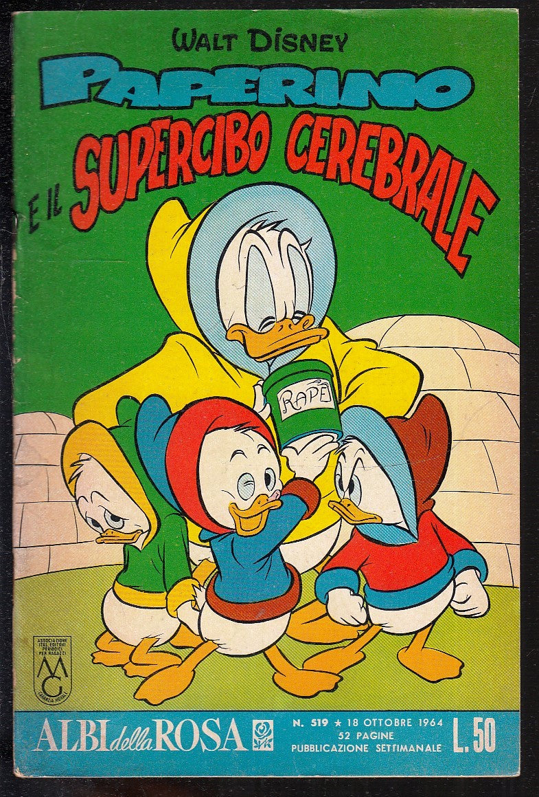 FD- ALBI DELLA ROSA N.519 PAPERINO SUPERCIBO -- DISNEY MONDADORI - 1964- S- ZGS