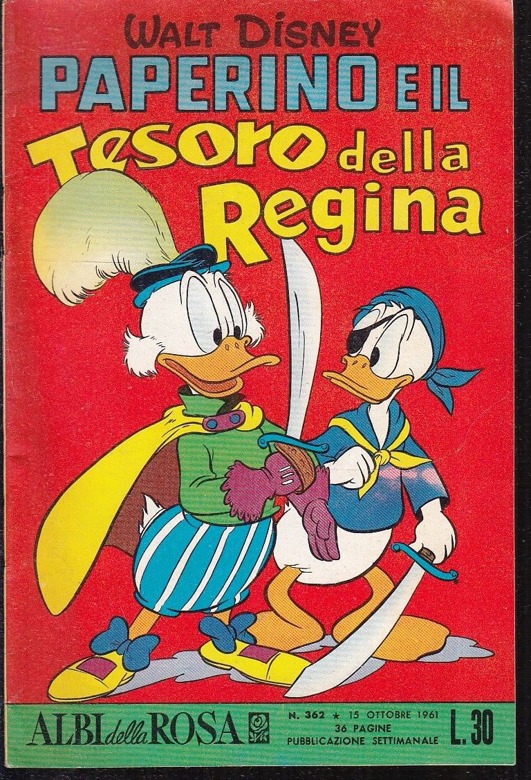 FD- ALBI DELLA ROSA N.362 PAPERINO TESORO -- DISNEY MONDADORI - 1961- S- ZGS