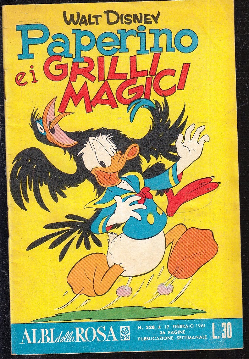 FD- ALBI DELLA ROSA N.328 PAPERINO GRILLI MAGICI-- DISNEY MONDADORI- 1961- S-ZGS