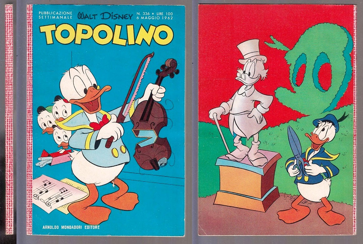 FD- TOPOLINO N.336 CON FIGURINE NO BOLLINO -- DISNEY MONDADORI - 1962 - B - GBX