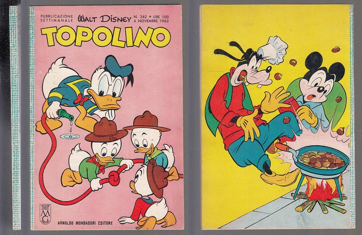 FD- TOPOLINO N.362 CON FIGURINE E BOLLINO -- DISNEY MONDADORI - 1962 - B - GBX