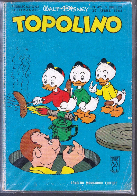 FD- TOPOLINO N.491 CON BOLLINO -- DISNEY MONDADORI - 1965 - B - GBX