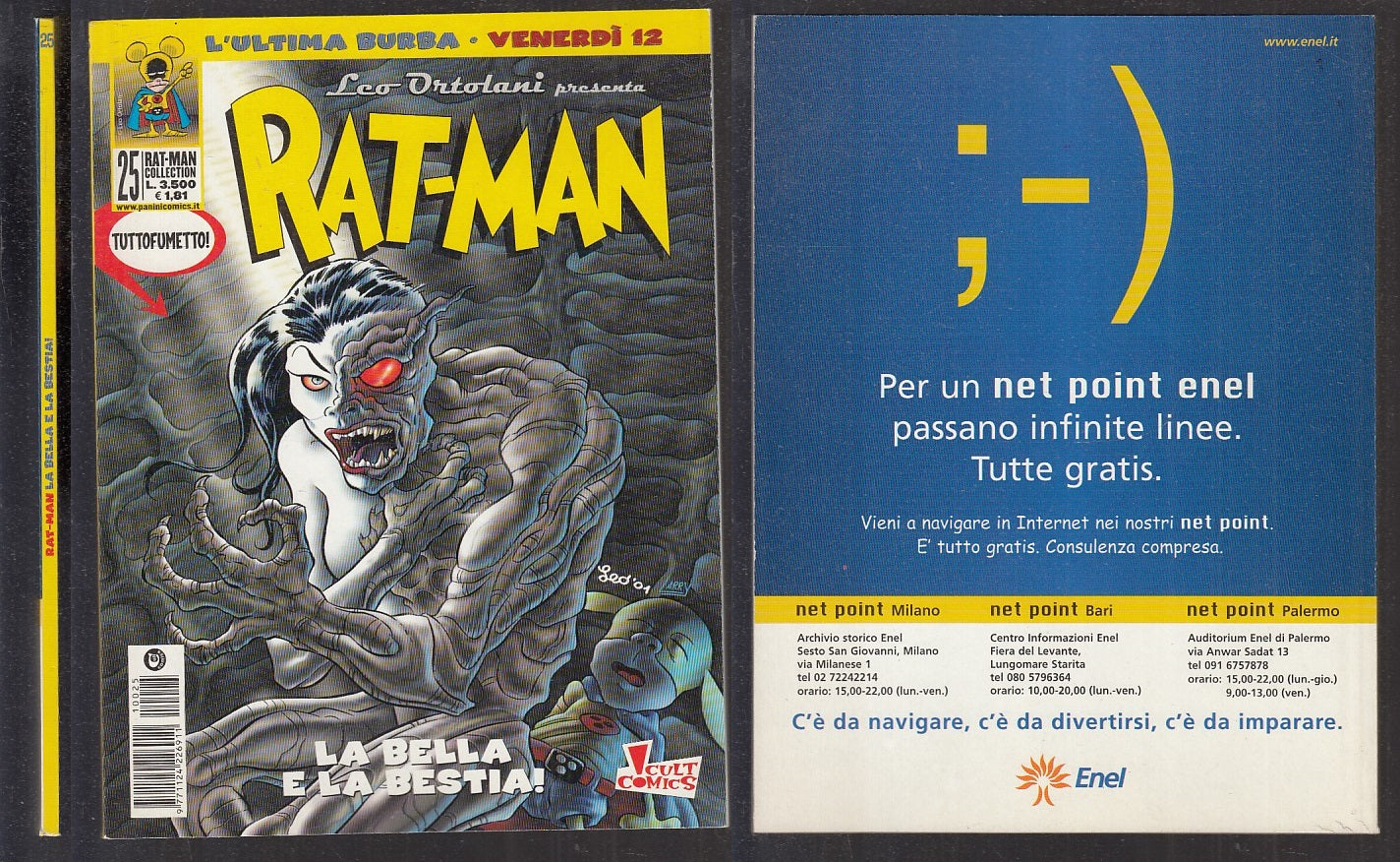 FC- RAT-MAN COLLECTION N.25 ORIGINALE ECCELLENTE- ORTOLANI- PANINI- 2001- B- VNX