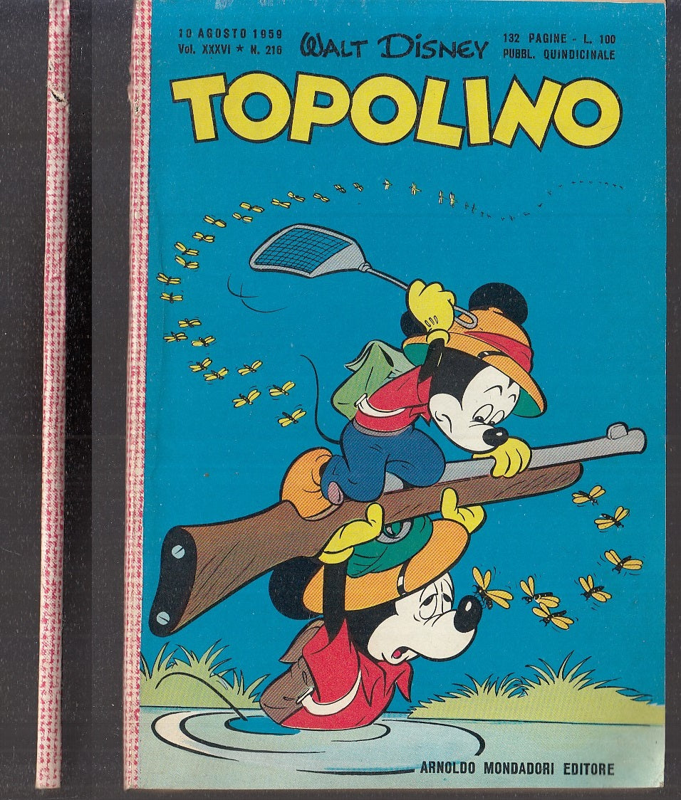 FD- TOPOLINO N.216 CON BOLLINO OTTIME/ECCELLENTE -- DISNEY MONDADORI - 1959 - B - GBX