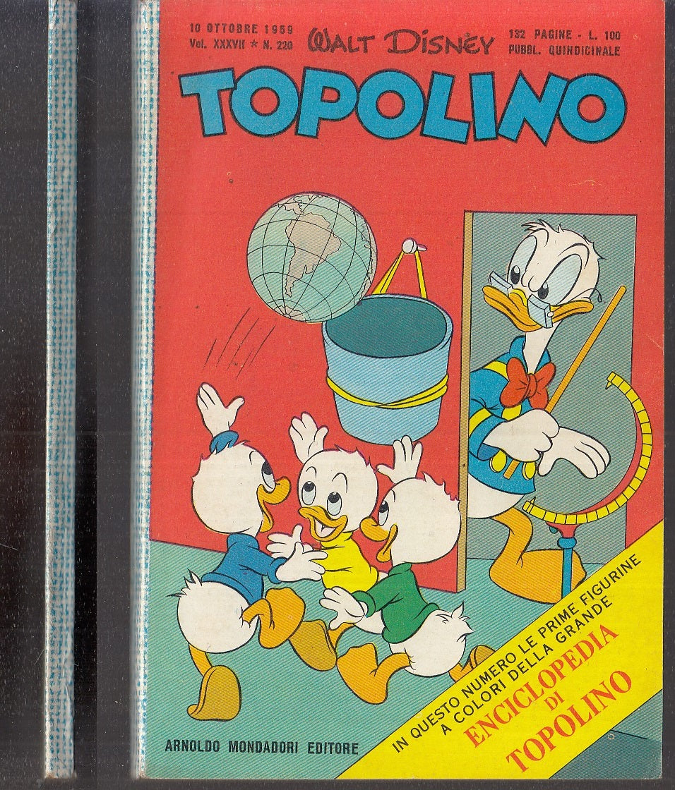 FD- TOPOLINO N.220 CON BOLLINO ECCELLENTE -- DISNEY MONDADORI - 1959 - B - GBX