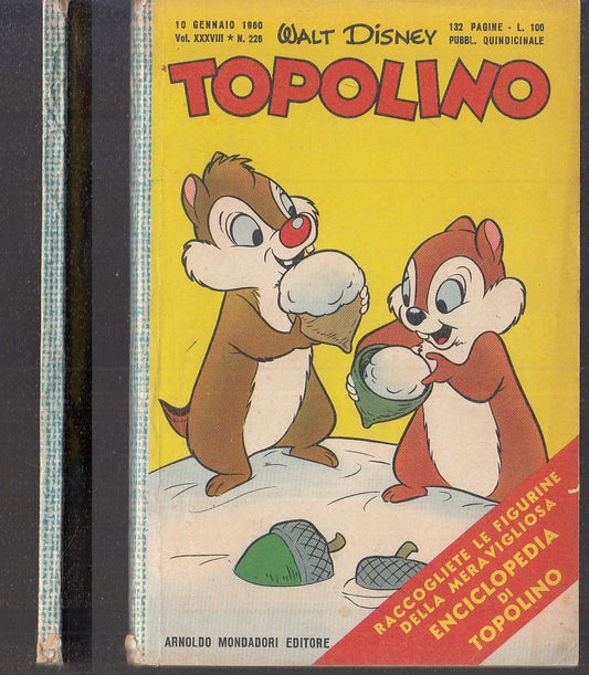 FD- TOPOLINO N.226 CON BOLLINO OTTIMO -- DISNEY MONDADORI - 1960 - B - GBX