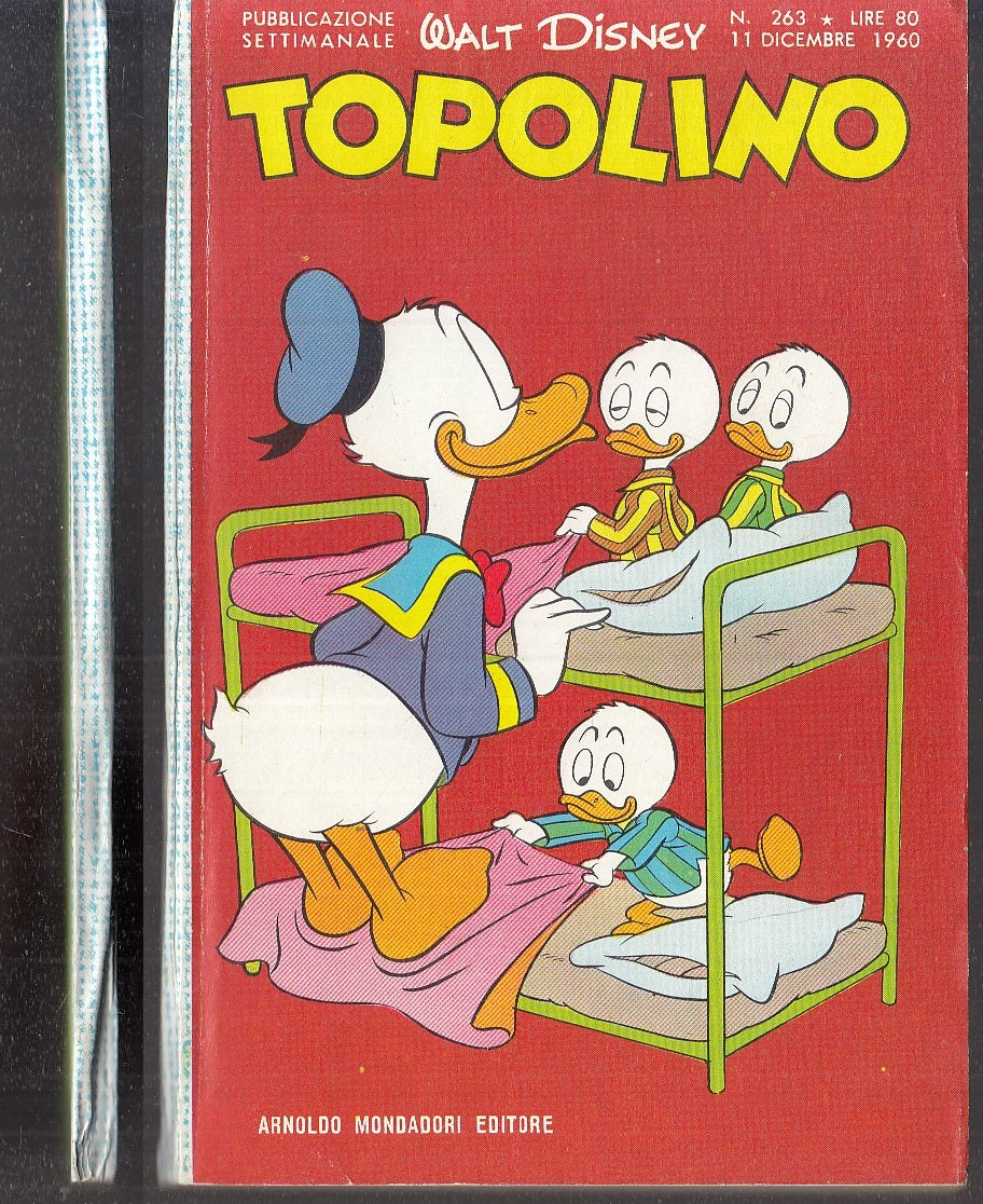 FD- TOPOLINO N.263 CON BOLLINO E FIGURINE -- DISNEY MONDADORI - 1960 - B - GBX