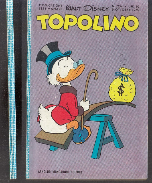 FD- TOPOLINO N.254 MANCA BOLLINO OTTIMO -- DISNEY MONDADORI - 1960 - B - GBX