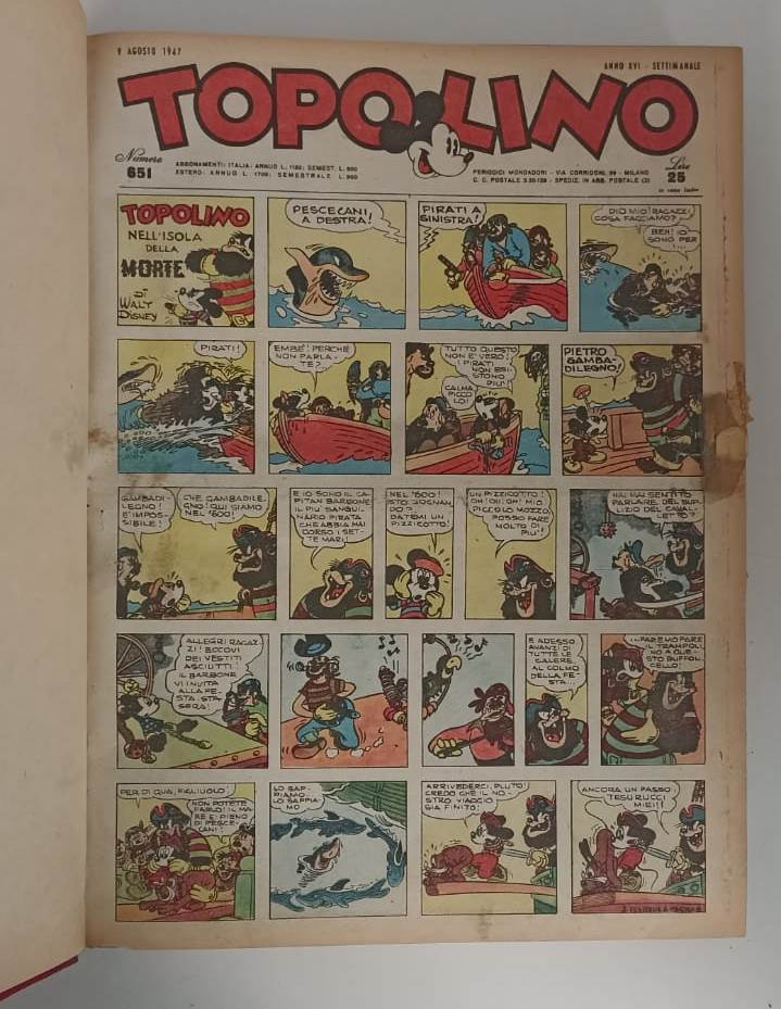 FV- TOPOLINO GIORNALE 651 + 653/738 VOLUME RILEGATO A FUMETTI - 1947- C- YFS725