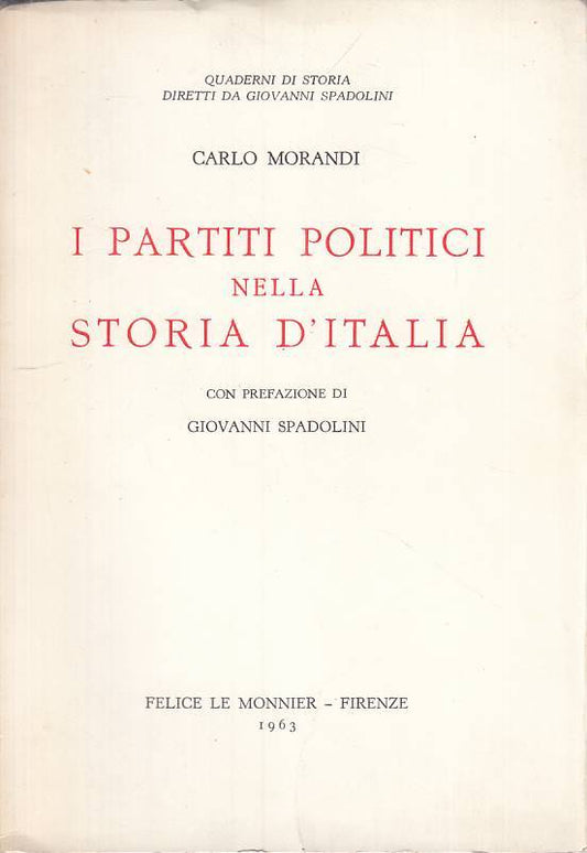 LS- PARTITI POLITICI NELLA STORIA D'ITALIA- MORANDI- MONNIER--- 1963- B - ZTS100