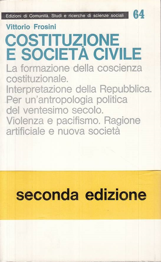 LS- COSTITUZIONE E SOCIETA' CIVILE - FROSINI - DI COMUNITA' ---- B - YTS187