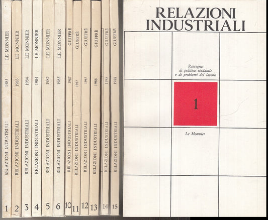 LS- RELAZIONI INDUSTRIALI LOTTO 12 NUMERI POLITICA - LE MONNIER- 1983- B- ZFS466