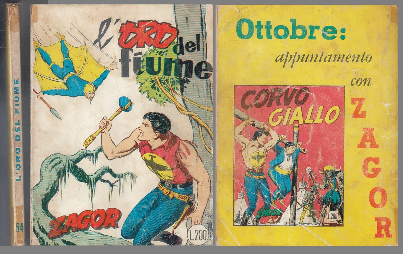 FB- ZAGOR 1a EDIZIONE 2a S. ZENIT GIGANTE N.54 L'ORO DEL FIUME - ARALDO- 1965- B