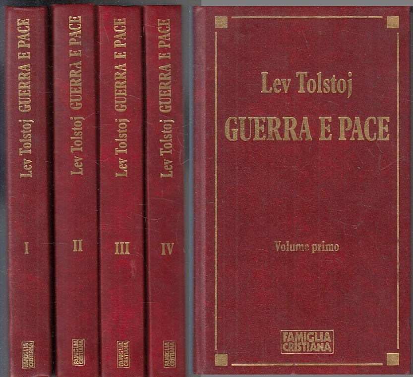 LN- GUERRA E PACE VOLUMI I/IV- LEV TOLSTOJ- FAMIGLIA CRISTIANA--- 1991- C- ZFS33