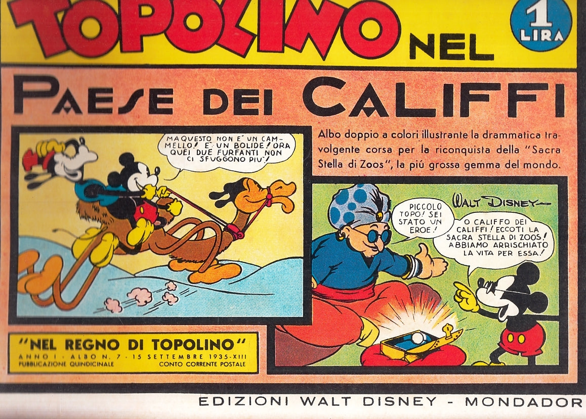 FD- NEL REGNO DI TOPOLINO N.7 RISTAMPA NEL PAESE DEI CALIFFI-- COMIC ART- S- A23