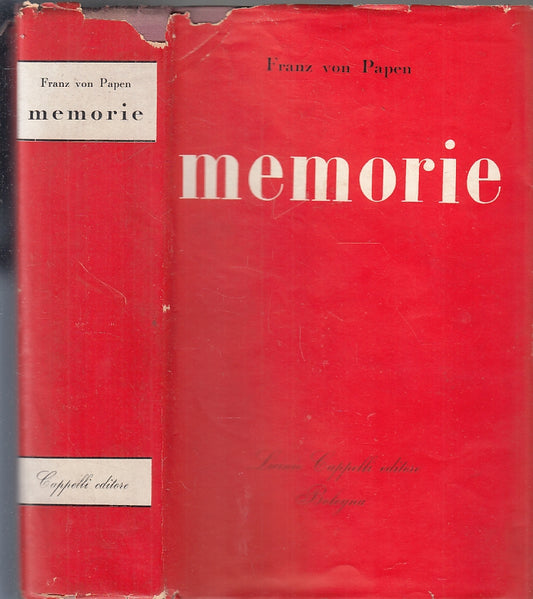 LS- MEMORIE - FRANZ VON PAPEN - LICINIO CAPELLI - TESTIMONI -- 1952- CS- XFS144